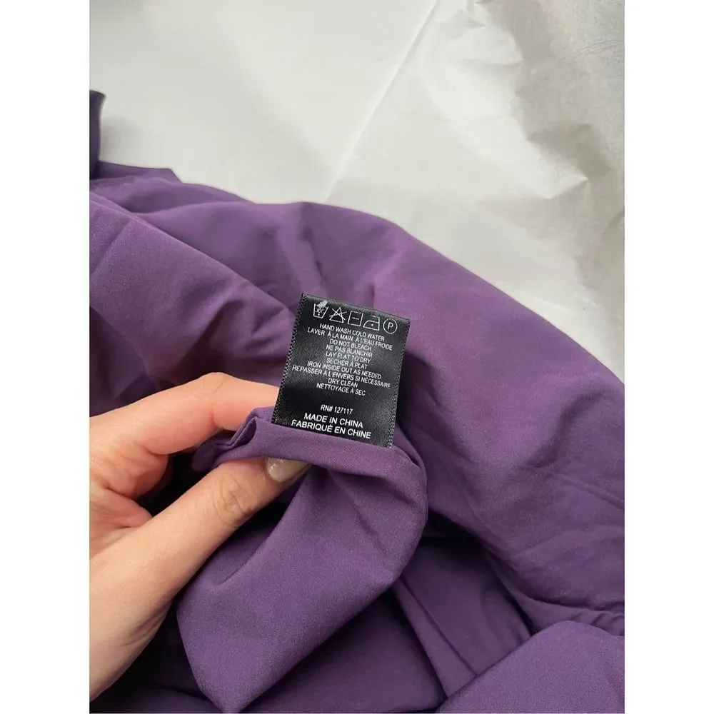 One 33 Social Women's Purple Sleeveless Cutout Satin Column Gown Maxi Dress Sz 6
